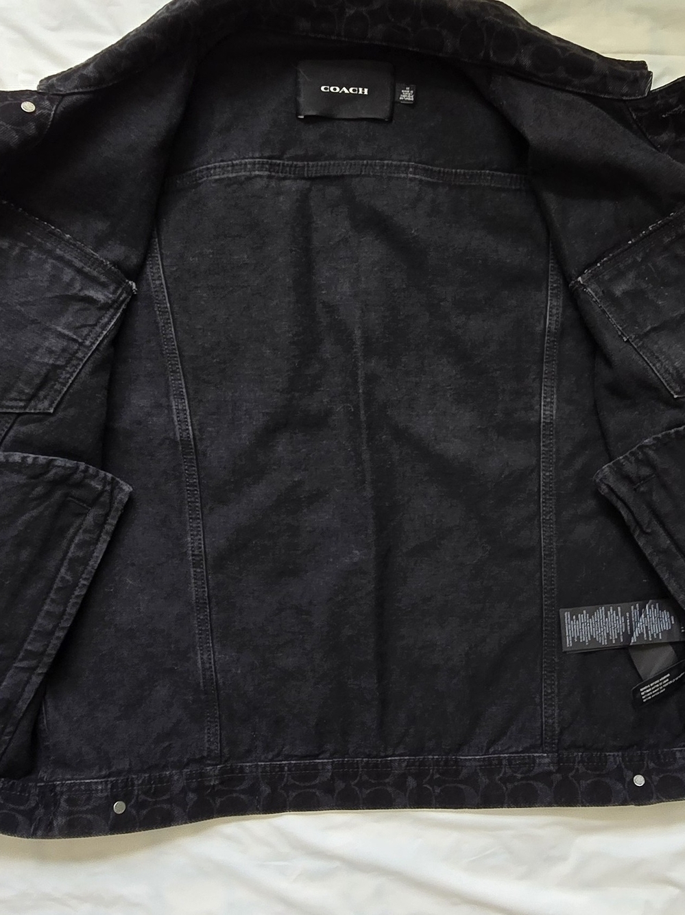 COACH Men's Black Signature Denim Jacket - Picture 2 of 11